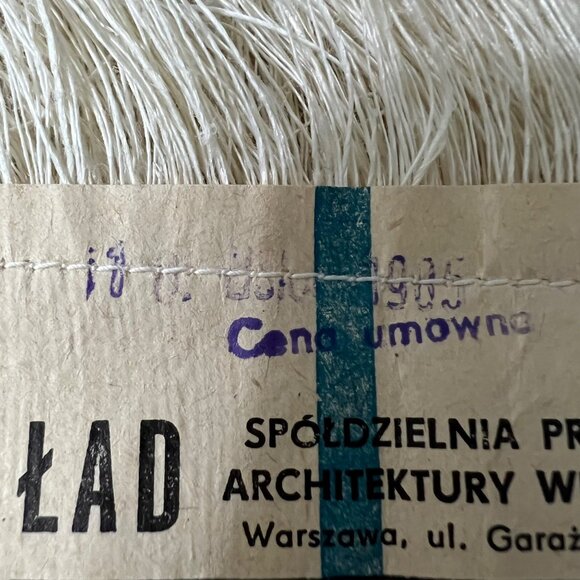 Vintage Mid Century Warsaw‎ Polish Hand Woven Plaid Linen Table Runner - Picture 5 of 7